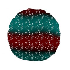 Red Teal Music Standard 15  Premium Round Cushions by snowwhitegirl