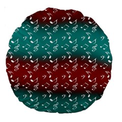 Red Teal Music Large 18  Premium Round Cushions by snowwhitegirl