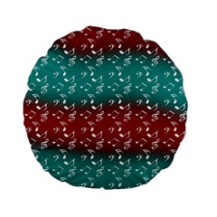 Red Teal Music Standard 15  Premium Flano Round Cushions by snowwhitegirl