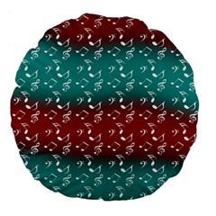 Red Teal Music Large 18  Premium Flano Round Cushions by snowwhitegirl