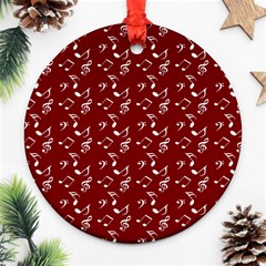 Burgundy Music Ornament (round) by snowwhitegirl