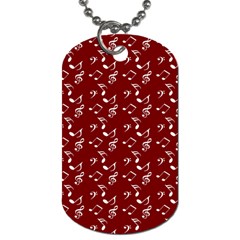 Burgundy Music Dog Tag (two Sides) by snowwhitegirl