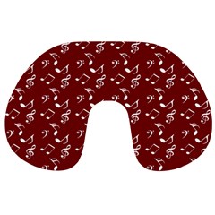 Burgundy Music Travel Neck Pillows by snowwhitegirl