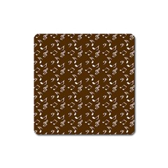 Brown Music Square Magnet by snowwhitegirl