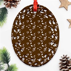 Brown Music Oval Filigree Ornament (two Sides) by snowwhitegirl