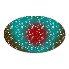 Teal Music Heart Music Oval Magnet by snowwhitegirl