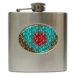 Teal Music Heart Music Hip Flask (6 Oz) by snowwhitegirl