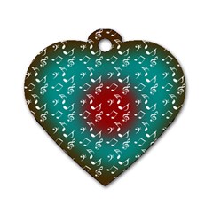 Teal Music Heart Music Dog Tag Heart (one Side) by snowwhitegirl