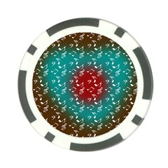 Teal Music Heart Music Poker Chip Card Guard by snowwhitegirl