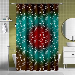 Teal Music Heart Music Shower Curtain 48  X 72  (small)  by snowwhitegirl