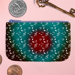 Teal Music Heart Music Large Coin Purse by snowwhitegirl