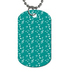 Teal Music Dog Tag (two Sides) by snowwhitegirl