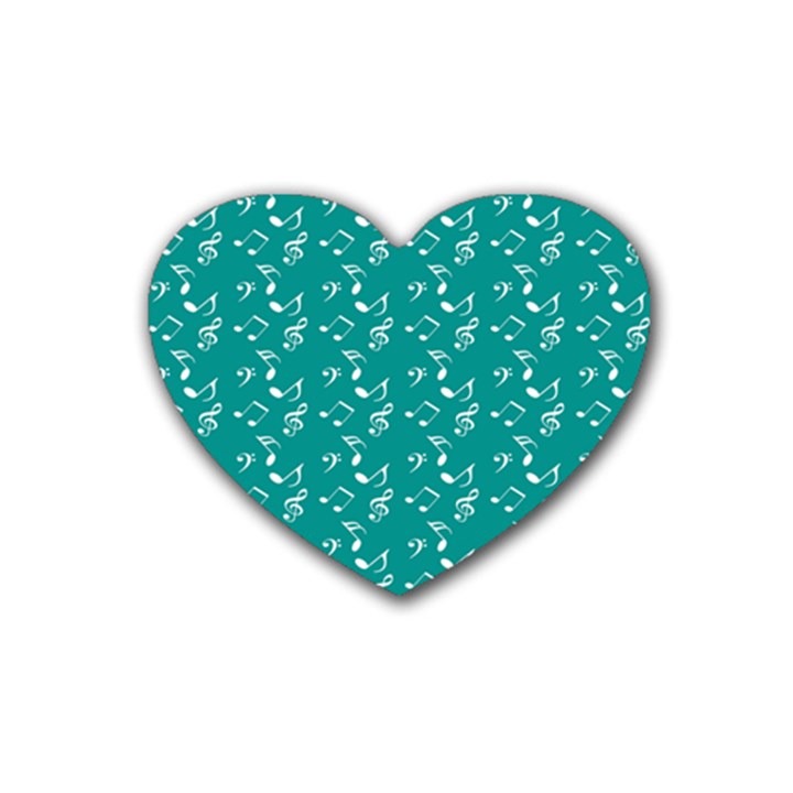 Teal Music Heart Coaster (4 pack) 