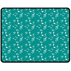 Teal Music Fleece Blanket (medium)  by snowwhitegirl