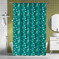 Teal Music Shower Curtain 48  X 72  (small)  by snowwhitegirl