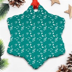 Teal Music Ornament (snowflake) by snowwhitegirl