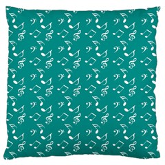 Teal Music Large Cushion Case (one Side) by snowwhitegirl