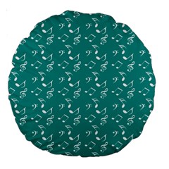 Teal Music Large 18  Premium Round Cushions by snowwhitegirl