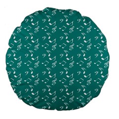 Teal Music Large 18  Premium Flano Round Cushions by snowwhitegirl