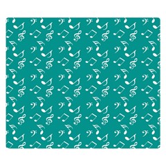 Teal Music Double Sided Flano Blanket (small)  by snowwhitegirl