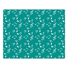 Teal Music Double Sided Flano Blanket (large)  by snowwhitegirl