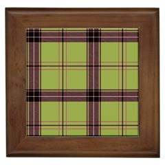 Avocado Green Plaid Framed Tiles by snowwhitegirl