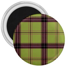 Avocado Green Plaid 3  Magnets by snowwhitegirl