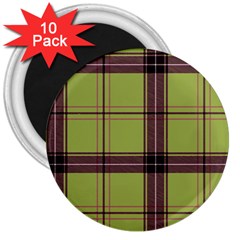 Avocado Green Plaid 3  Magnets (10 Pack)  by snowwhitegirl