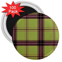 Avocado Green Plaid 3  Magnets (100 Pack) by snowwhitegirl