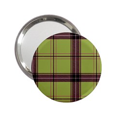 Avocado Green Plaid 2 25  Handbag Mirrors by snowwhitegirl