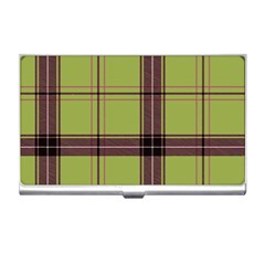 Avocado Green Plaid Business Card Holder by snowwhitegirl