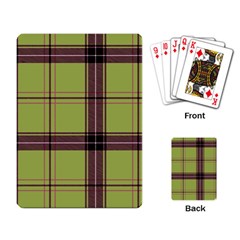 Avocado Green Plaid Playing Cards Single Design by snowwhitegirl