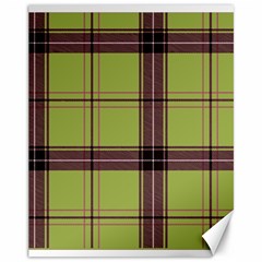 Avocado Green Plaid Canvas 11  X 14  by snowwhitegirl