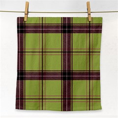 Avocado Green Plaid Face Towel by snowwhitegirl