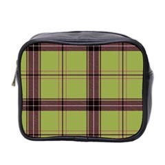 Avocado Green Plaid Mini Toiletries Bag (two Sides) by snowwhitegirl