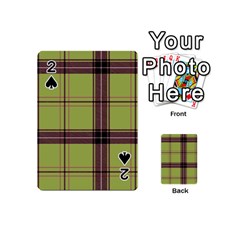 Avocado Green Plaid Playing Cards 54 (mini) by snowwhitegirl