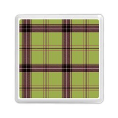 Avocado Green Plaid Memory Card Reader (square) by snowwhitegirl