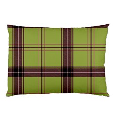 Avocado Green Plaid Pillow Case (two Sides) by snowwhitegirl