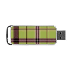 Avocado Green Plaid Portable Usb Flash (one Side) by snowwhitegirl