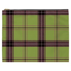 Avocado Green Plaid Cosmetic Bag (xxxl) by snowwhitegirl