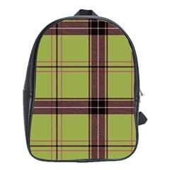 Avocado Green Plaid School Bag (xl) by snowwhitegirl