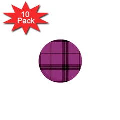 Violet Plaid 1  Mini Buttons (10 Pack)  by snowwhitegirl