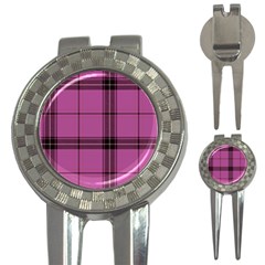 Violet Plaid 3-in-1 Golf Divots by snowwhitegirl