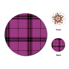 Violet Plaid Playing Cards (round) by snowwhitegirl