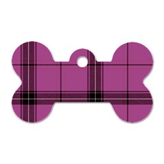 Violet Plaid Dog Tag Bone (one Side) by snowwhitegirl