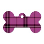 Violet Plaid Dog Tag Bone (One Side) Front