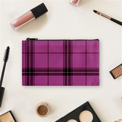 Violet Plaid Cosmetic Bag (small) by snowwhitegirl