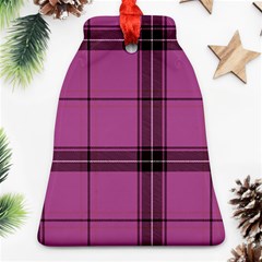 Violet Plaid Bell Ornament (two Sides)