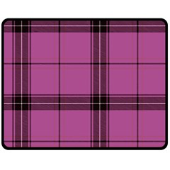 Violet Plaid Double Sided Fleece Blanket (medium)  by snowwhitegirl