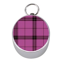 Violet Plaid Mini Silver Compasses by snowwhitegirl